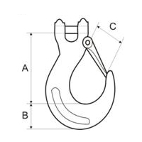 Крюк с вилочным соединителем для цепных стропов класса прочности Т(8)