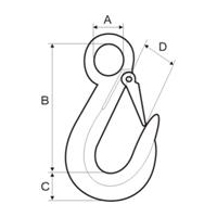 Крюк с защелкой для цепных стропов  класса прочности Т(8) 